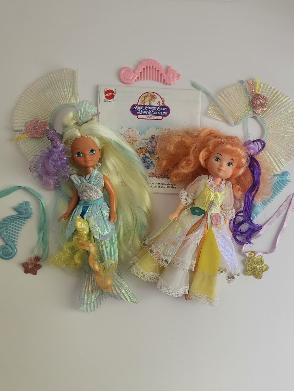Vintage Lady Lovely Locks Doll Lot - Mermaid, Curly Crown , Raven Pixietail